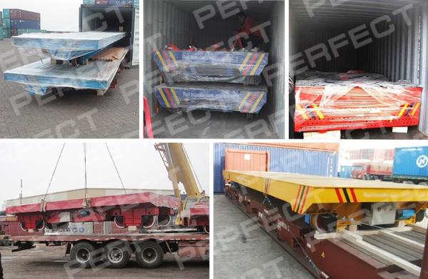 motorized flat bed transport wagon for industry transfer rail vehicles