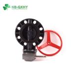 Stainless Steel Geartype Red Handle PVC UPVC 3" 4" 6" Inch Butterfly Valve with
