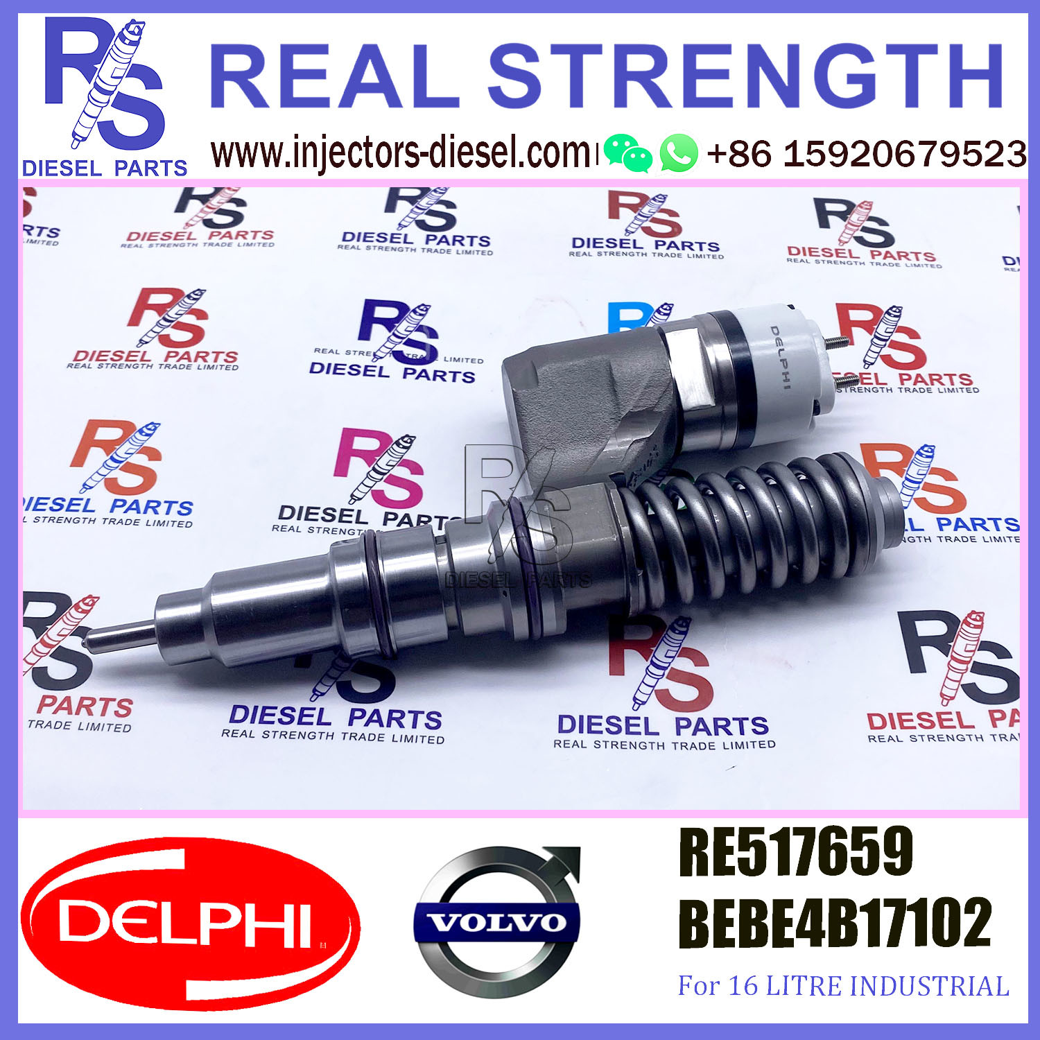 V-O-L-V injector RE517659 Diesel pump Injector DELPHI BEBE4B17102 A3 for 6125 TIER 2 -OH - MID POWER