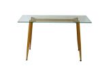 Y Shape Frame 710mm Height Dining Table Tempered Glass Top