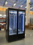 Factory double glass door beverage display freezer refrigerator with good