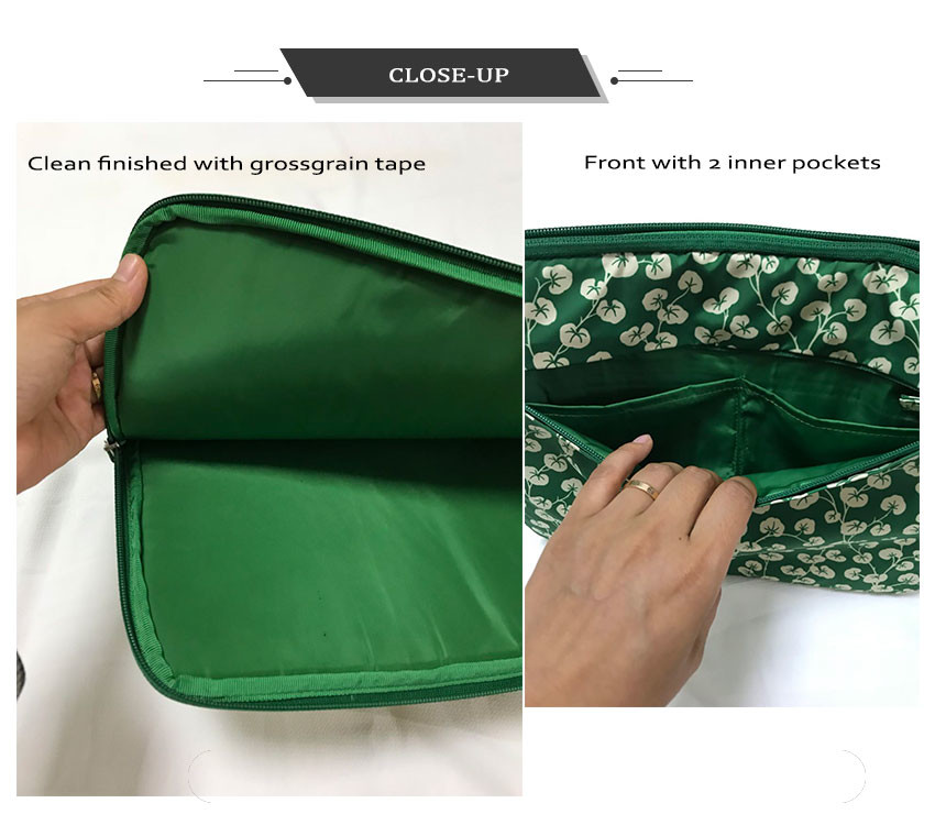 Water Repellent Flower Printed Nylon Laptop Sleeve