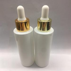 Wholesale In Stock Retail 60ml Popular Design Dropper Bottle Glass 1 Pc Piece Sell White Bottle Golden Collar &amp; White Dropper from china suppliers