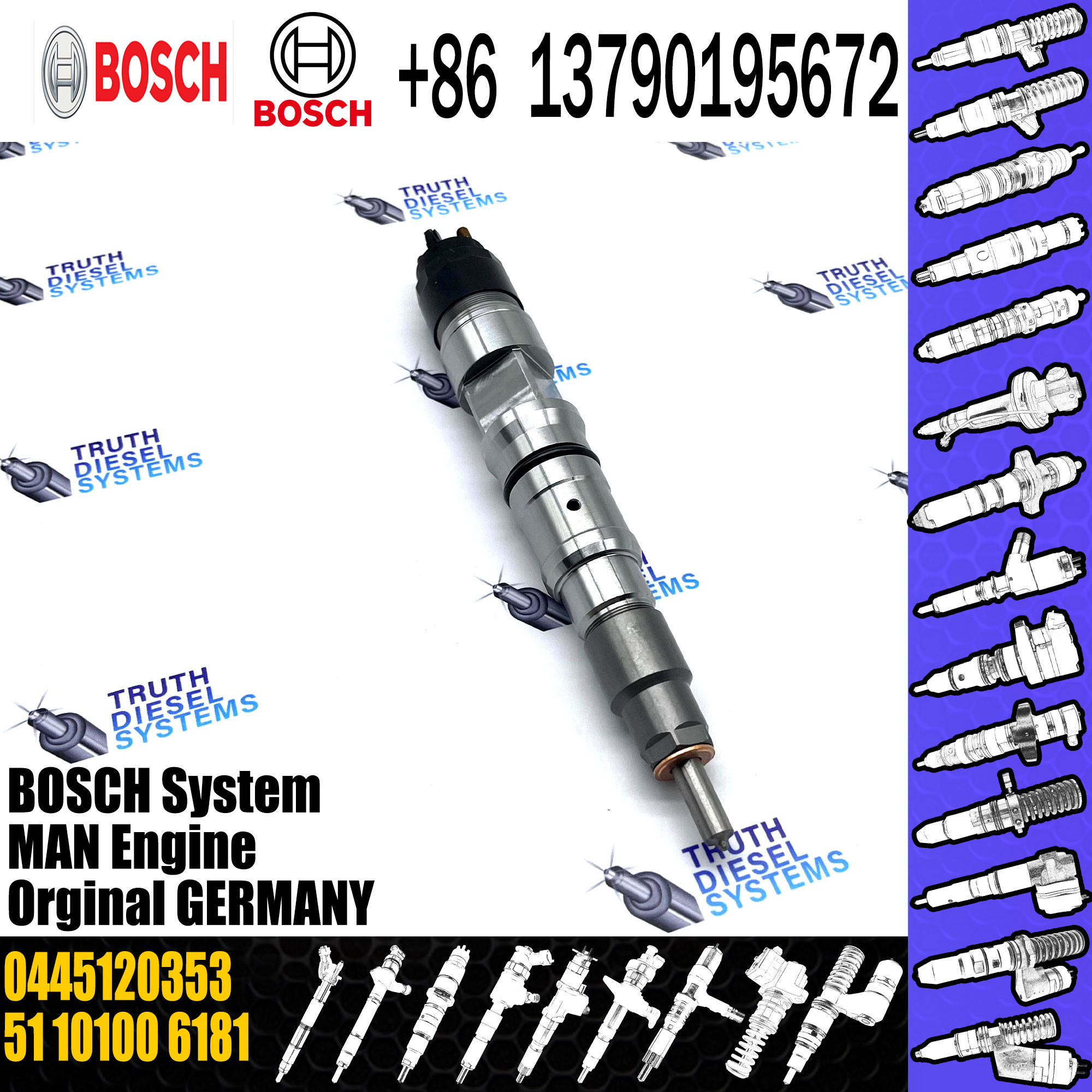 High quality Common rail injector diesel pump nozzle assembly 0445 120 353 0445120353 for diesel fuel engine nozzle
