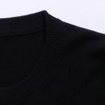 Black Knitted Mens Crew Neck Jumper , Men Pullover Sweater OEM Service