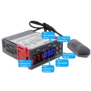 China Digital Thermoregulator Incubator AC 110V-220V STC-3028 Thermostat Hygrostat Temperature Humidity Controller on sale