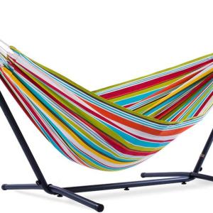 Wholesale Folding Stainless Steel Canvas Hammock With Stand Free Standing Double Hammock for Outdoor from china suppliers