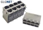 Stacked 2X4 10G EMI Spring Magnetic RJ45 Jack