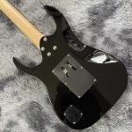 Custom Black Electric Guitar With Metal Pickguard Floyd Rose Bridge Chrome