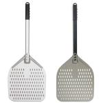 Alumina Pizza Turning Shovel 12 Inch Black Hard Aluminum Perforated Pizza Peel
