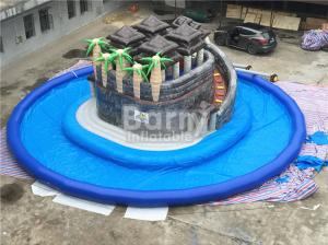 Wholesale Summer Water Game Jungle Themed Inflatable Blow Up Water Park With Centre Slide from china suppliers