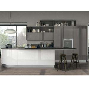 Wholesale Curved cabinets,Modern kitchen furniture,Kitchen design,U-shape cupboard,Kitchen for European market，Kitchen for Italy from china suppliers