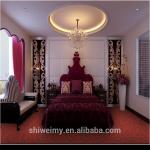 Red leaves pattern pp carpet for luxury hotel corridor