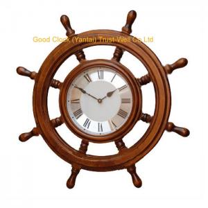 China ship steering wheel clocks,steering wheek clocks,wooden wheel steering clock,rudder wall clock,quartz helm wall clock on sale