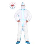 Type 4 Taped White Disposable Coveralls Anti Virus Blood Microbe Liquid