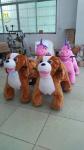 Hansel factory price motorized plush riding animals toy horse on 4 wheels