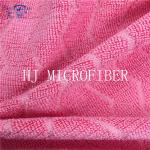 Watermelon Red Color Microfiber Jacquard Fabric For Cleaning Cloth Using