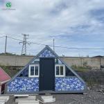 Galvanized Steel Pipe Frame Prefab Triangle House Foldable Office Container