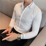 Digital Printing Men's Slim Fit Solid Color Long Sleeve Shirt for Styles