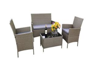 Wholesale OEM ODM 4 Piece Rattan Garden Furniture Set , Wicker Patio Table And Chairs from china suppliers