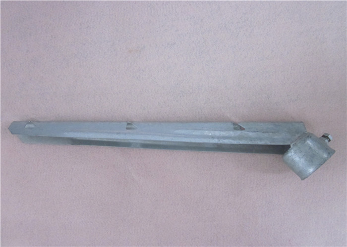 2 1/2" Post Corner Barb Wire Extension Arm Steel 3 Strand Galvanized Surface