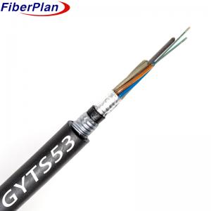 China High Quality 2-144 Cores GYTS53 Underground Direct Burial Armored Fiber Optic Cable on sale