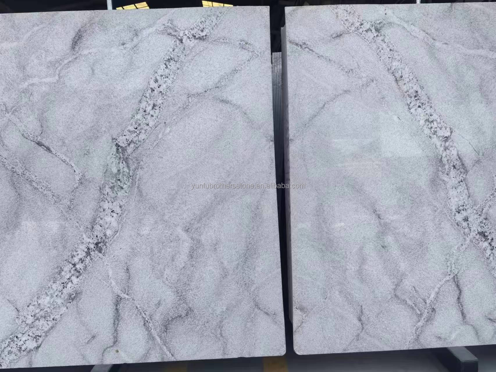 Modern Calacatta White Granite Slabs for Interior Stair Stepping and Wall Design