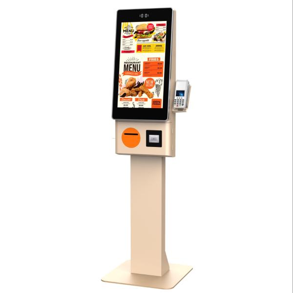 Fast Food & Restaurant Self Ordering Kiosk 23.8 Inch Touch Display 80mm Thermal
