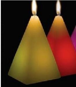 Wholesale 100% paraffin wax LED color changing candle with pyramid shape,decor candle from china suppliers