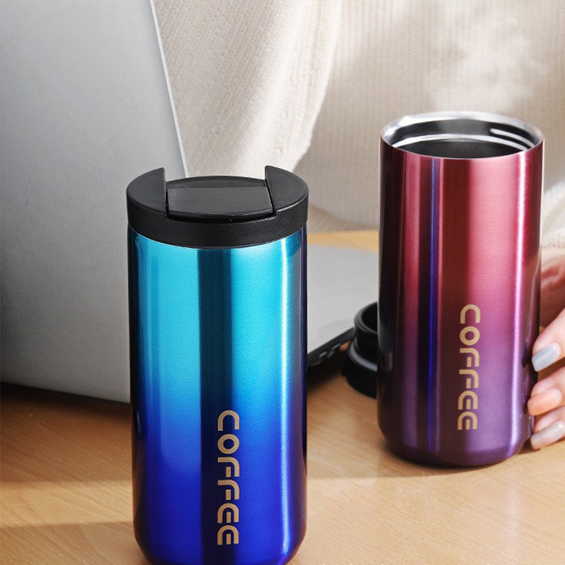Insulated Coffee Mug 14oz, 4 Pack Travel Coffee Tumbler , Vacuum Insulated Coffee Mug With Leak Proof Screw Lid Coffee Cup For Men And Women For Hot &