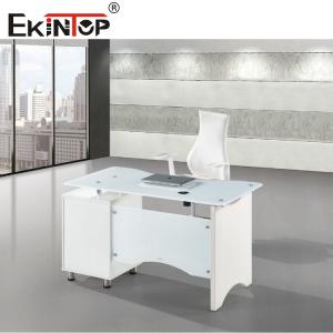 Wholesale Metal Feet Glass Computer Desk Executive Glass Table Standard Customized from china suppliers
