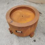 Contemporary Portable Corten Steel Gas Fire Pit Table 48 Inch