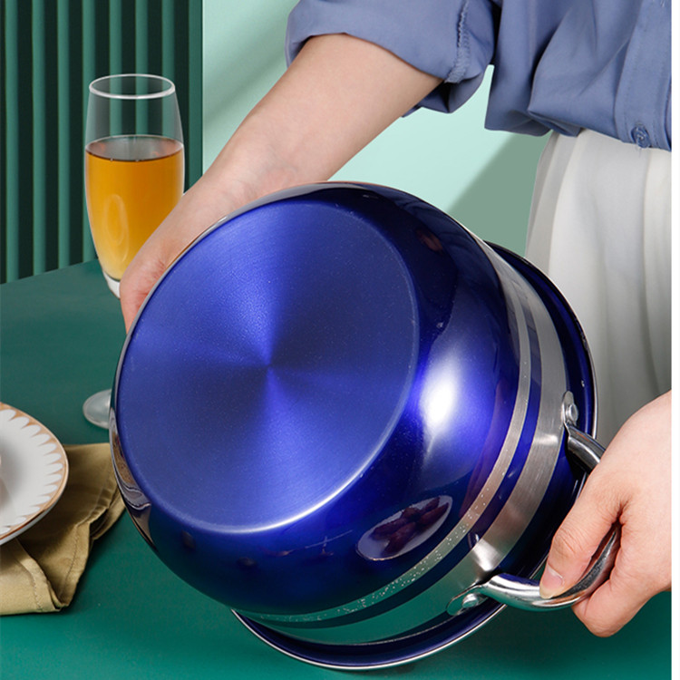 Hot Selling Color Body Soup Cooking Pot Set Ollas Stainless Steel 410 Cookware Set for Kitchen