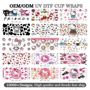 Wholesale UV DTF Cup Wrap Transfer Stickers For Cartoon Wipe Off Stickers Waterproof Crafting Cup Decal For Cups Furniture Craft from china suppliers