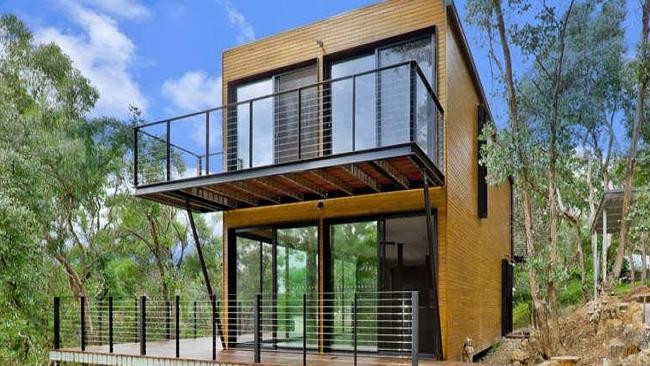 PU Sandwich Panel Flat Pack Containers Wind Proof With Platform View