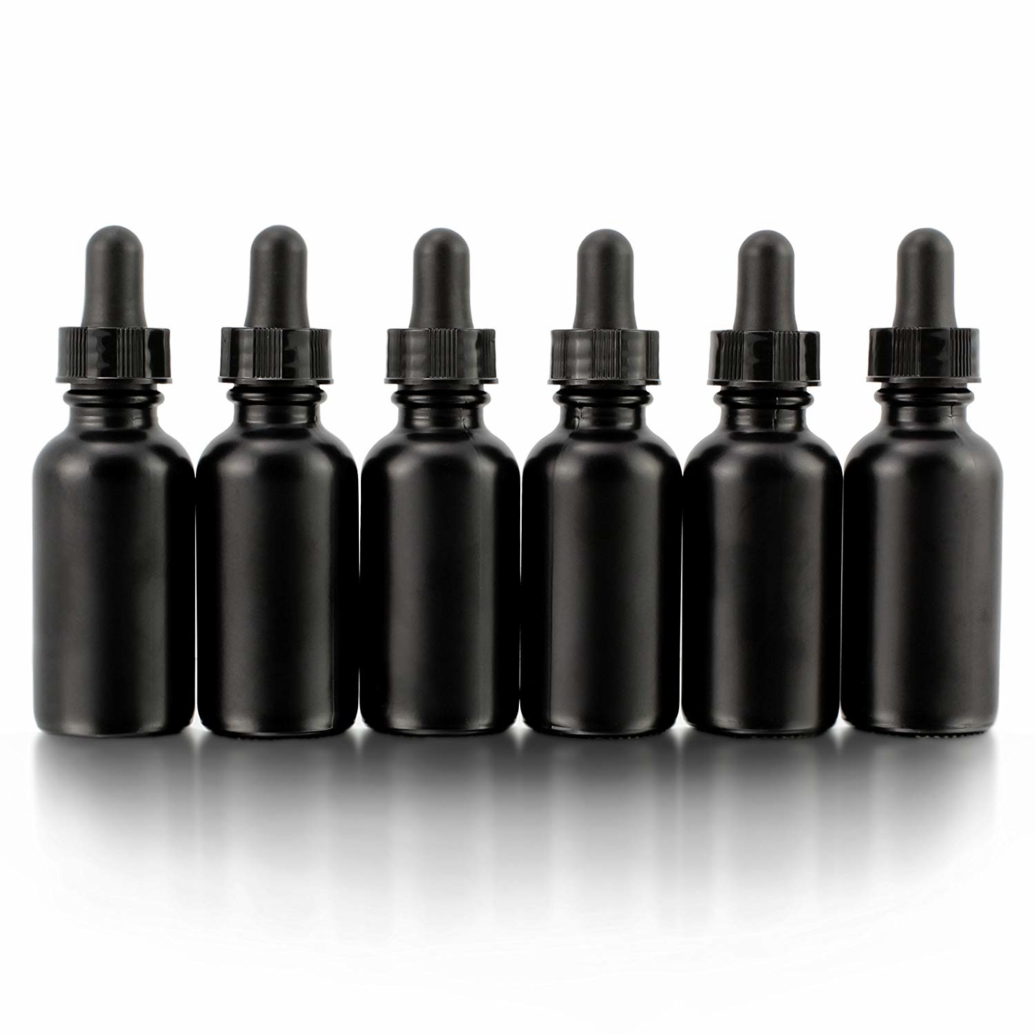 Cosmetic 30ml Eye Black Glass Bottle With Dropper Non Spill