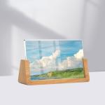 Custom Acrylic And Wood U-Shaped Photo Frame , Desktop Acrylic Picture Photo