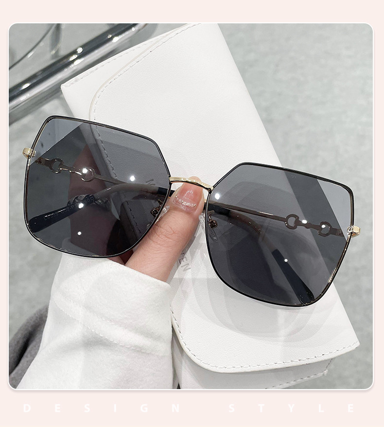 Women Men Oversized Polarized Sunglasses Square Large Metal