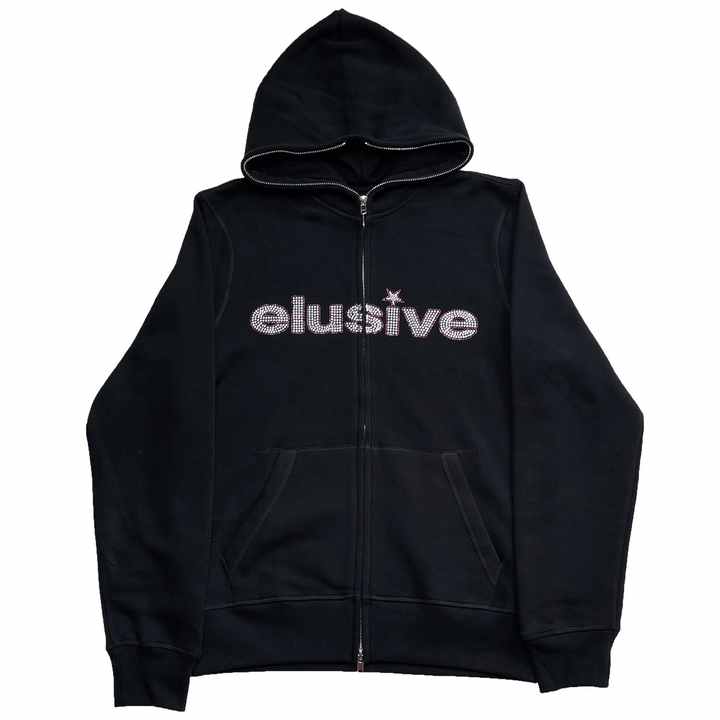 700 grams Heavyweight Rhinestone Zipper Men's Hoodies Sweatshirts Full Zip Up Hoodie