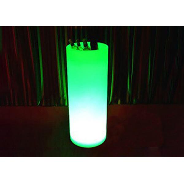 Round Colorful LED Light Up Champagne Bucket White PE Plastic Shell Material