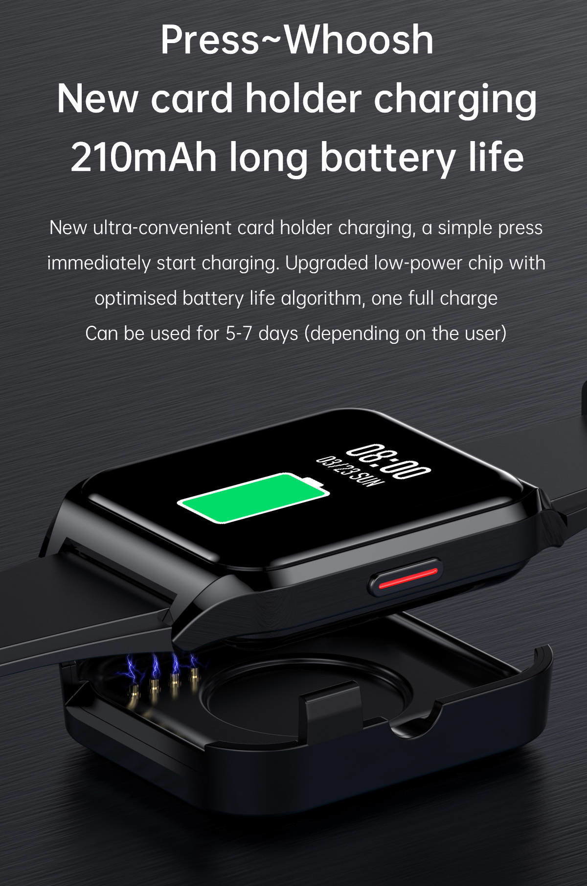 Square Screen Bluetooth Smart Watch Body Temperature Blood Pressure Monitoring