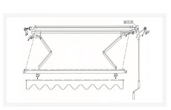 Manual control awning, restaurant and hotel hand - operated awning