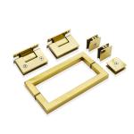 Modern Design Glass Hinge 90 degree Stainless Steel Shower Kit with Gold
