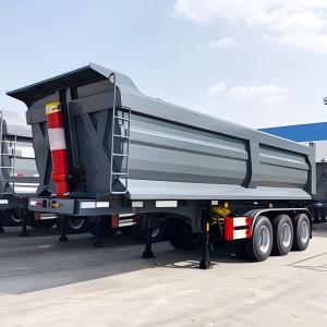 Wholesale 3 Axle 60 Ton U-shaped Grey Half Pipe Tipper Trailer Heavy Dump Truck from china suppliers