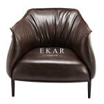 Upholstered Arm Stainless Steel Leg Leather Modern Leisure Chair ZZ-ZKB003