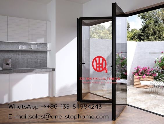 Double/Triple Glazing Tempered Glass Door,Aluminum Alloy Sheet Patio Door,Folding door