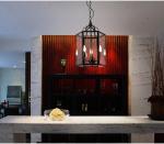 Vintage Led Candle Chandelier Black Candlesticks Bird Cages Living Rroom Loft