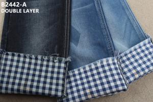 Wholesale 403gsm Lattice Double Layer Dobby Denim Fabric Denim Jacket Material from china suppliers