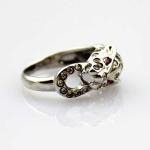 Designer Jewelry Pave Cubic Zircon 925 Silver Leopard Ring(R210)