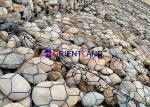 Double Twisted Gabion Wire Baskets Pvc Coated Green Color Woven For Retaining